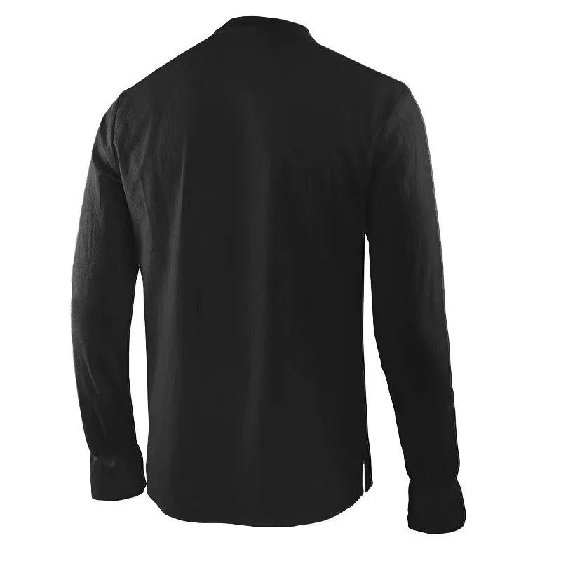 Men’s Renaissance Pirate Shirt – Medieval Viking Linen Long-Sleeve Top, Halloween Costume
