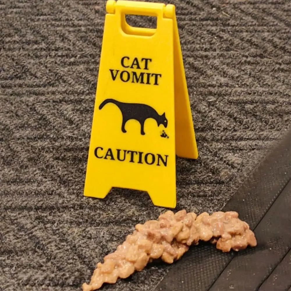 Funny Cat & Dog Vomit Yard Sign – Bright Yellow Outdoor Novelty Gift