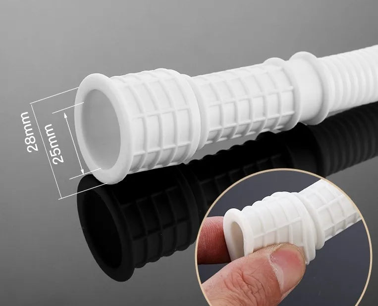 1–4M White Drain Hose Pipe — Extension Tube for Air Conditioner, Washing Machine & Kitchen Faucet