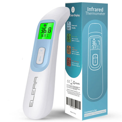 ELERA Digital Infrared Ear & Forehead Thermometer — Non-Contact Baby & Adult Body Thermometro with LCD, Fever & Household Health Monitor