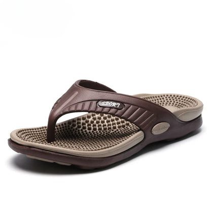 YRZL Summer Men’s Flip Flops - 2024 Soft Bottom Non-Slip Beach Sandals, Comfortable Outdoor Slide Slippers