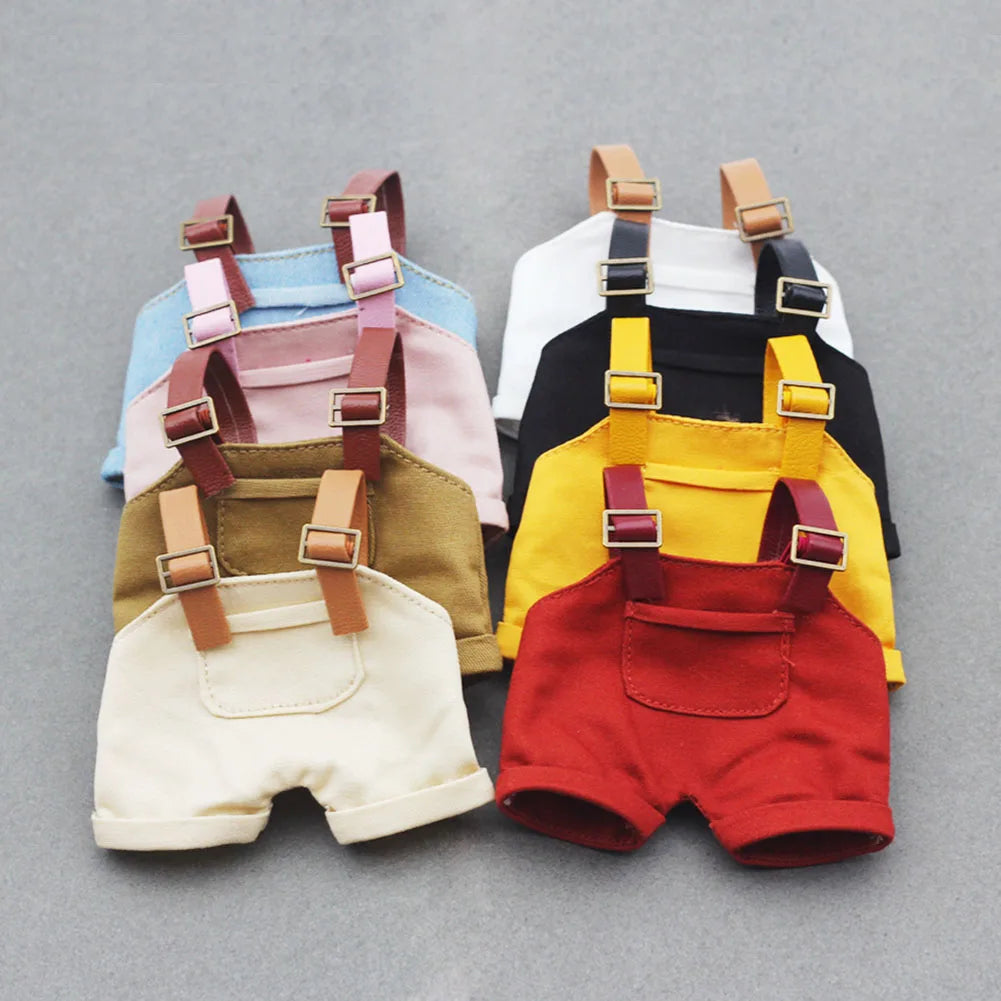 17cm Labubu Doll Clothes Set - Macaron Overalls with Color-Matched Accessories for Dolls