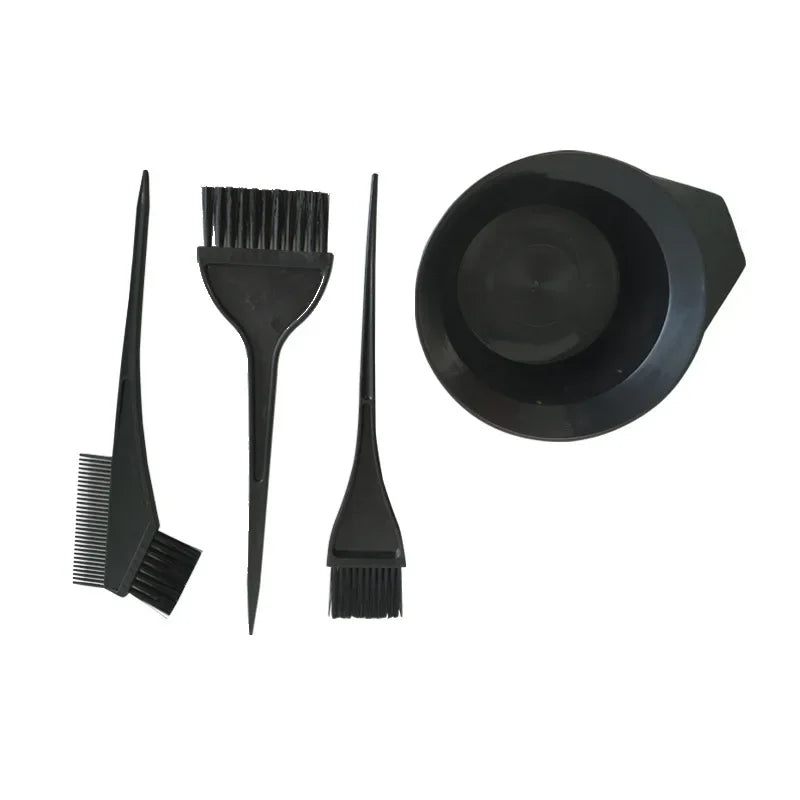4-Piece Hair Dyeing Kit – Hair Color Mixing Bowl with Brush for DIY Salon & Home Hair Coloring and Bleaching
