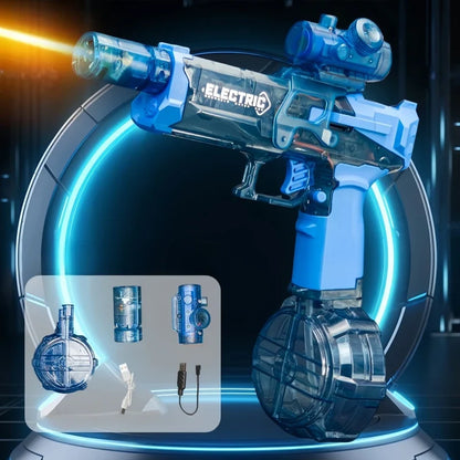 Electric Pulse Water Gun — Automatic Self-Absorbing Large-Capacity Light-Up Toy for Kids