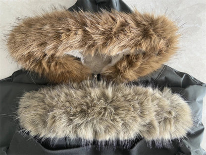 ZAROY Y2K Fur Collar Hooded Parka – Thick Padded Gothic Winter Jacket Streetwear for Men & Women