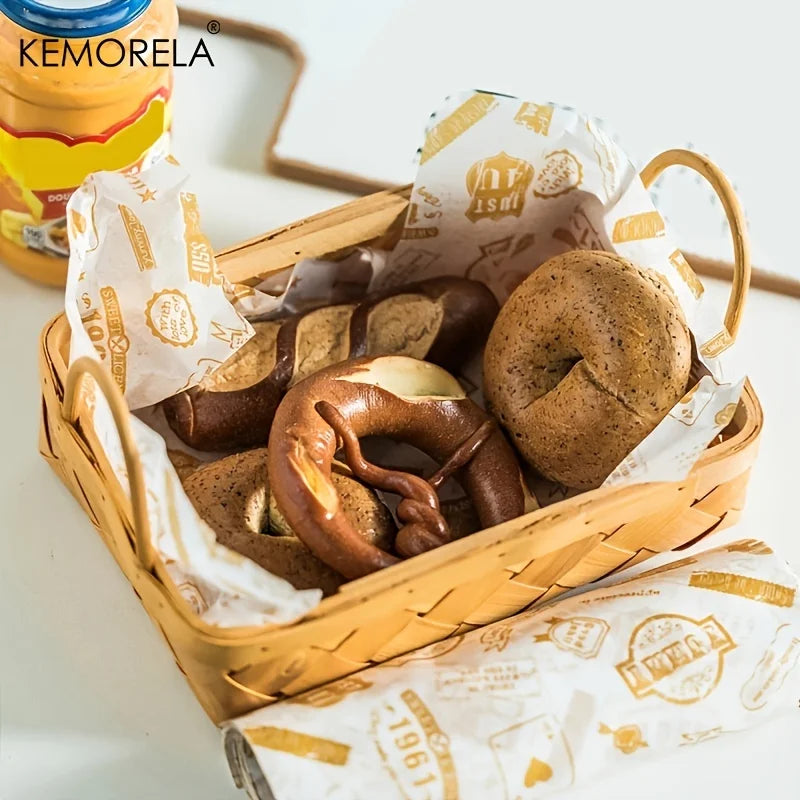 Wax Paper Food Wrappers 50Pcs/Lot | Food Grade Grease Paper for Bread, Sandwich, Burger | Oilpaper Baking Tool by KEMORELA