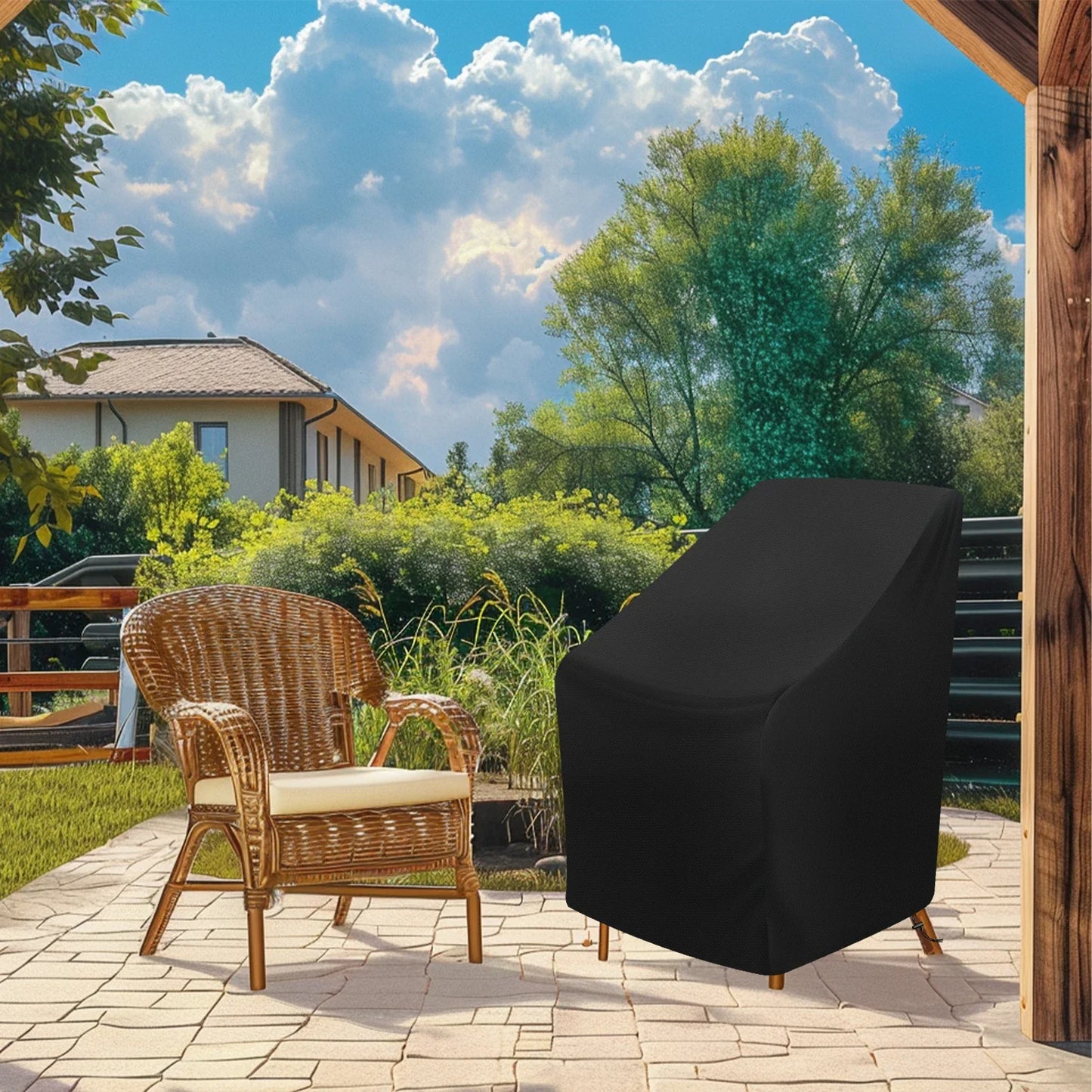 Waterproof Patio Chair Cover - Universal Outdoor Garden Furniture Protector, UV-Resistant, Easy-Going Deep Seat Cover