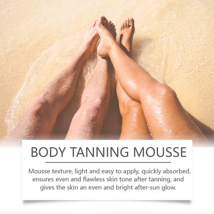 Body Self Tanning Mousse — Quick Natural Bronze Tan Foam for Face & Body, Sunless Fake Tan Bronzer
