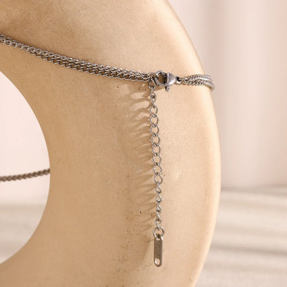 MamacitaSlay Minimalist Stainless Steel Necklace – Double Color Waterproof Charm Jewelry for Women Party Gift