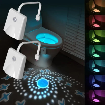 LED Motion Sensor Toilet Night Light – Automatic Body Sensing Waterproof Bathroom Night Lamp for Toilet Bowl Backlight