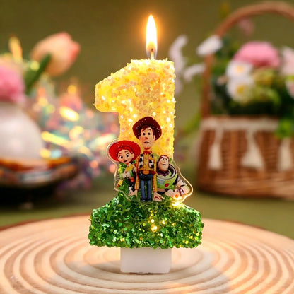 Toy Story Cartoon Number Candles 0-9 - Cute Kids Birthday Cake & Party Decoration Supplies
