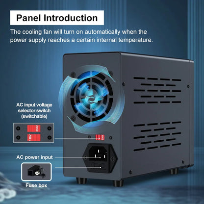 Wanptek DC Power Supply – Adjustable 30V 10A / 60V 5A Lab Bench Voltage Regulator, Variable 120V 3A Power Supply