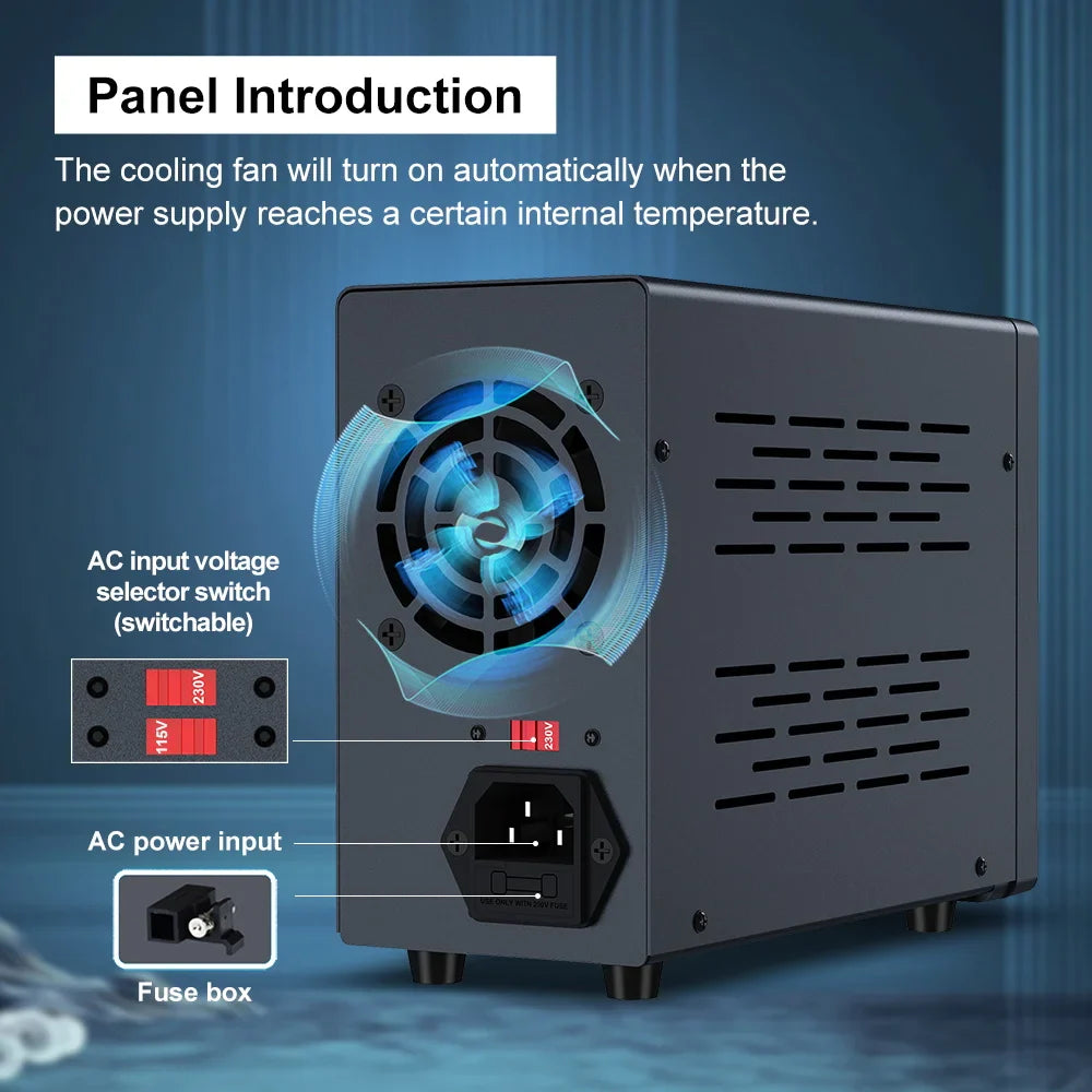 Wanptek Adjustable DC Bench Power Supply 30V 10A – Variable Lab Voltage Regulator 60V/5A & 120V/3A Precision Power Supply