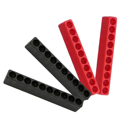4-Piece 10-Hole Screwdriver Bit Holder Set - Soft Rubber 1/4-Inch Hex Drill Bit Organizer for Power Tools