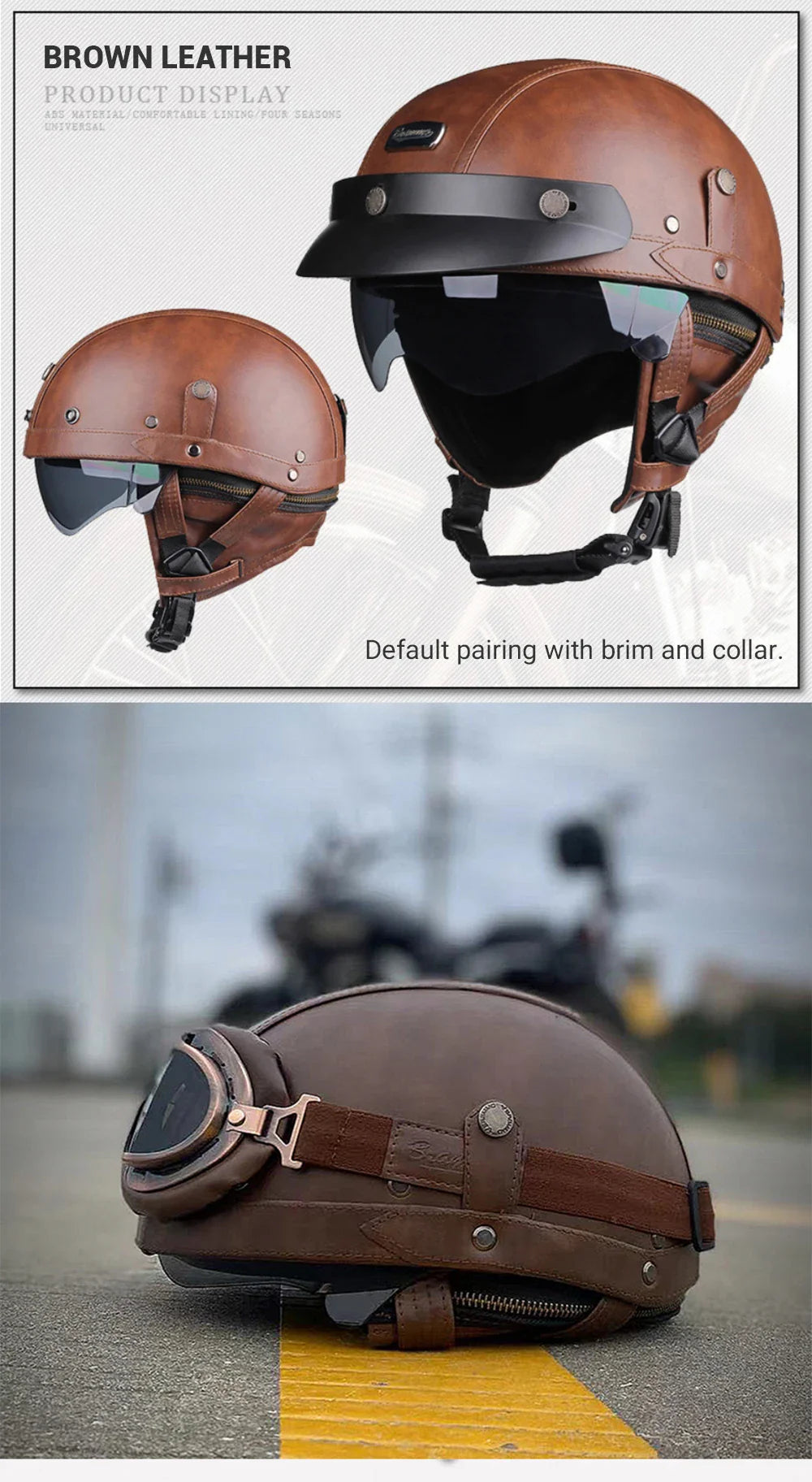 Retro Motorcycle Helmet – DOT Certified German Vintage Half Helmet for Scooter & Motorbike