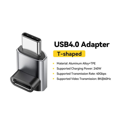 Essager USB4.0 OTG Adapter - 40Gbps 240W Fast Charging USB-C Converter with 8K 60Hz Support