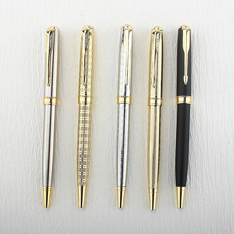 Luxury 0.7mm Metal Rollerball Pen – Blue Ink Gold Steel Signature Pen for Office & School Writing
