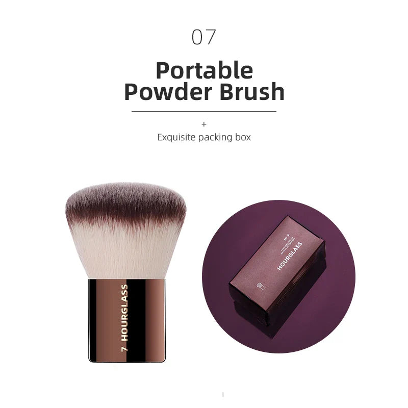 Hourglass Retractable Makeup Brush Set – Professional Eyeshadow, Foundation, Concealer, Powder, Bronzer, Blusher & Eyeliner Brushes