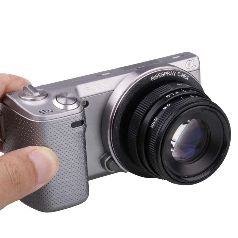 RISESPRAY 35mm F1.6 Manual Focus Prime Lens — Compatible with Canon EOS M, Nikon N1, Fuji C-FX, Sony NEX, Olympus Micro 4/3