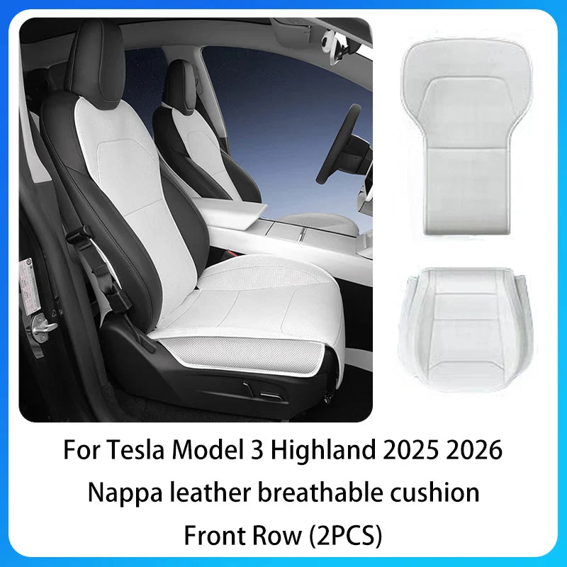 Tesla Model 3 Highland 2025–2026 Premium PU Leather Seat Cover – All-Season Full Set Car Seat Cushion Protector Interior Accessory