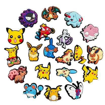 Aoger Pokemon Shoe Charms - Dinosaur PVC Sandals Decoration Buckle - Kids' Gift Accessories