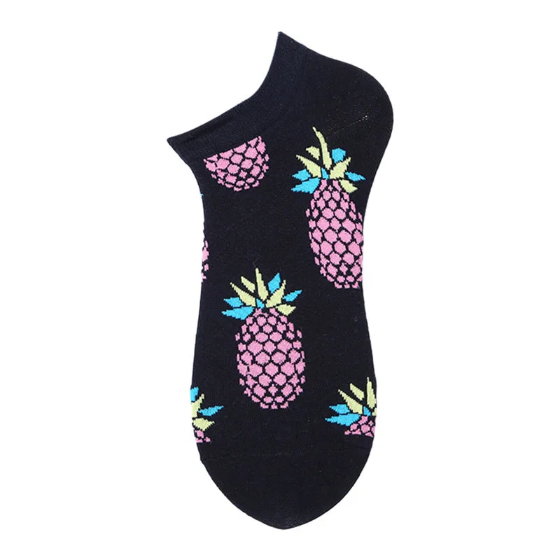 40-Style Colorful Cotton Ankle Socks – Fashion Novelty Short Socks for Men & Women, Funny Animal, Food & Avocado Casual Designs