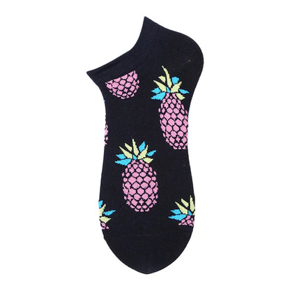 40-Style Colorful Cotton Ankle Socks – Fashion Novelty Short Socks for Men & Women, Funny Animal, Food & Avocado Casual Designs