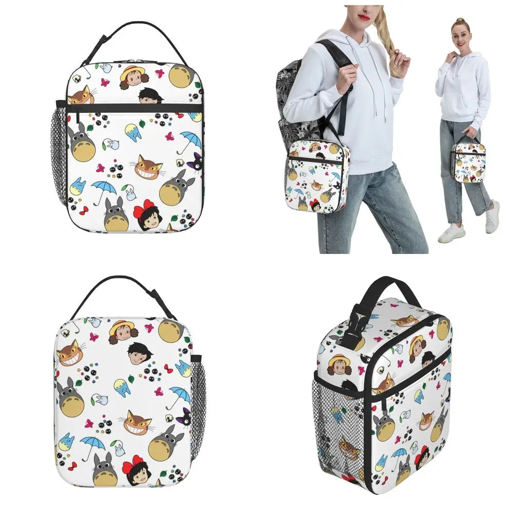 Totoro Miyazaki Anime Insulated Lunch Tote Bag – Portable Thermal Cooler for School & Office