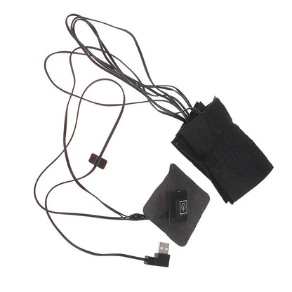 USB Electric Heated Jacket Pad Set - 5-Sheet Thermal Warm Heating Vest Pads for DIY Outdoor Winter Clothing