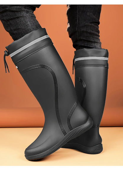 Men’s Waterproof Rain Shoes – Four-Season Non-Slip Soft Sole Outdoor Work & Water Boots