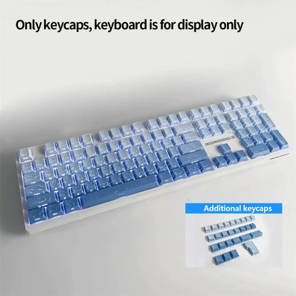 Contour 4.0 Side-Engraved PBT Translucent 97-Key Mechanical Keyboard Keycaps – White Gaming Keycap Set for Magnetic Switch F75 GMK87