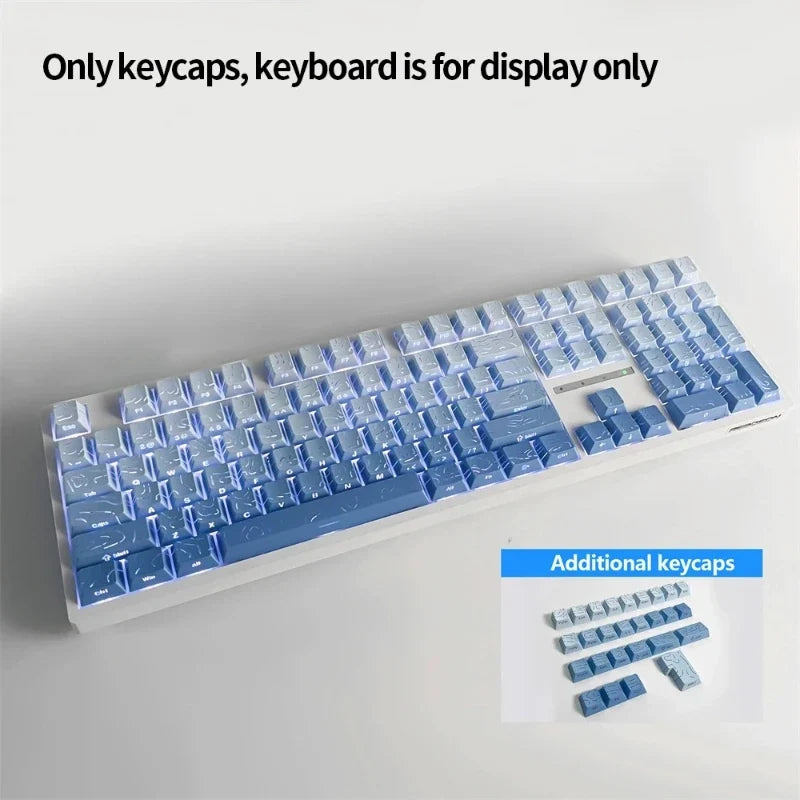 Topographic Keycaps 4.0 Version - 98 Key PBT Cherry Profile Shine Through Side Print Backlit Mechanical Keyboard Caps