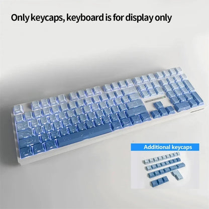 Topographic Keycaps 4.0 Version - 98 Key PBT Cherry Profile Shine Through Side Print Backlit Mechanical Keyboard Caps