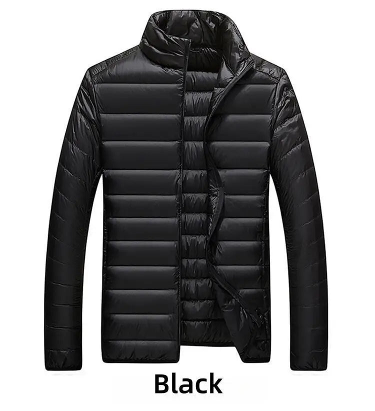 UETEEY Men’s Ultra-Light White Duck Down Jacket – Waterproof Casual Outdoor Padded Coat, Autumn Winter Lightweight