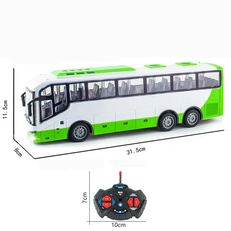 Large RC Electric School Tour Bus with LED Lights – Radio Controlled Toy Car for Boys, Perfect Christmas Gift