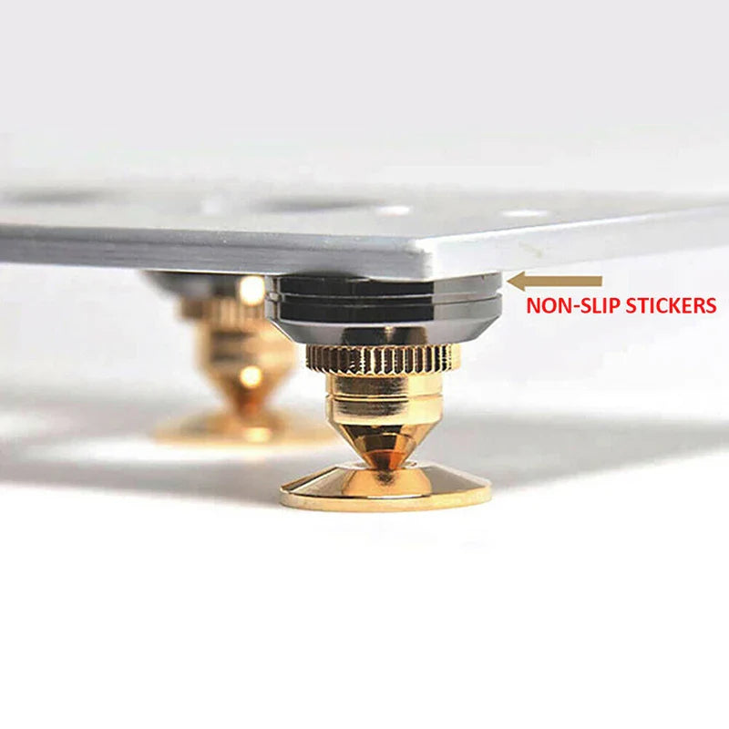 4PCS Speaker Stand Spikes — Shockproof Mount Nails & Pads for Loudspeaker Boxes