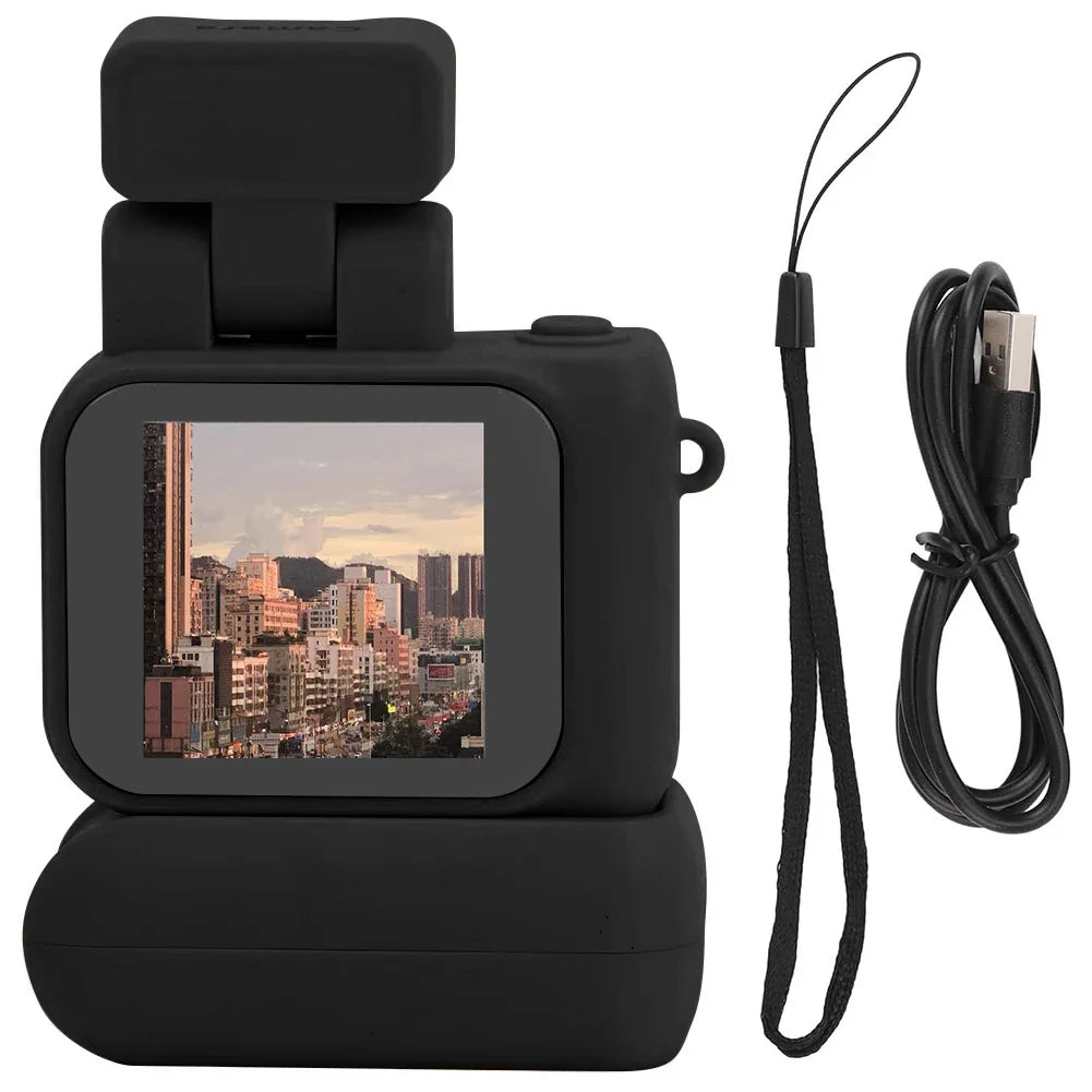 Y4000 Mini HD 1080p Camera – Portable Retro Digital Video Recorder with Screen, Flash Light & Battery Dock