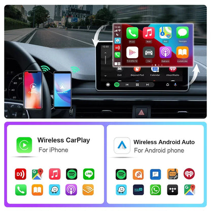 Mini CarPlay Box for Audi, Mercedes, Volvo & Volkswagen – Wireless Android Auto, Bluetooth, Charging, and Siri Support for iOS 15