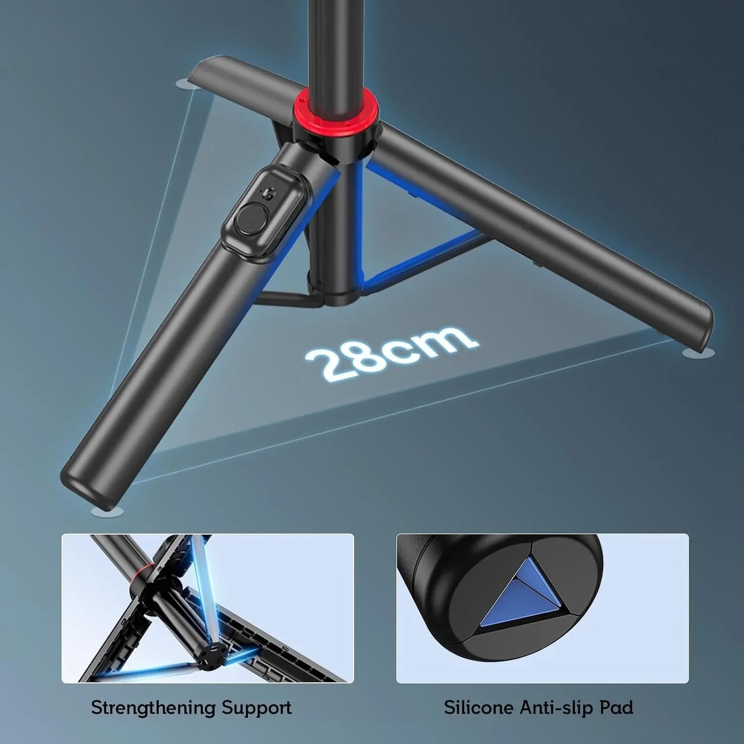 130cm Selfie Stick Tripod – Portable Retractable Smartphone Stand with Wireless Remote Control