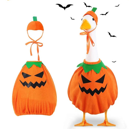 Halloween Goose Costume Set - Porch Goose Outfit with Hat, Ghost Costume & Pumpkin Basket Decoration