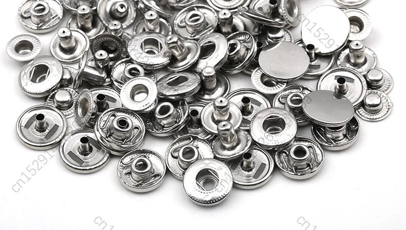 10mm, 12.5mm & 15mm Stainless Steel Snap Fasteners – Sewing Buttons for Clothing, Jackets & Leather Crafts