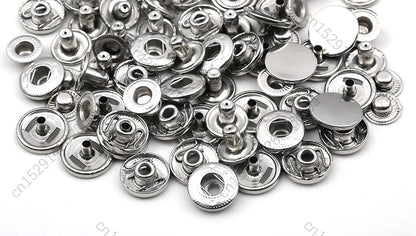 10mm, 12.5mm & 15mm Stainless Steel Snap Fasteners – Sewing Buttons for Clothing, Jackets & Leather Crafts