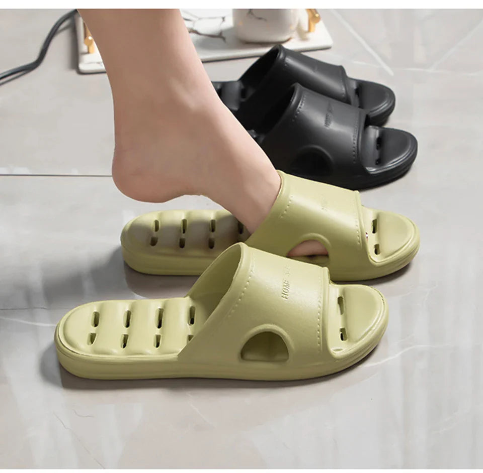 Feslishoet Unisex EVA Non-Slip Soft Bottom Shower Slippers – Quick-Drying Punching Bathroom Footwear