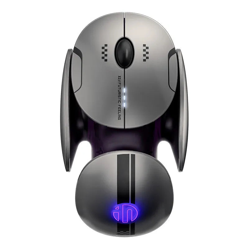 Inphic X2 Silent Bluetooth Mouse – Rechargeable Wireless Gaming & Office Mouse with Metal Base for Computer & Laptop