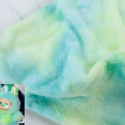 8MM Tie-Dye Plush Fur Fabric — Soft Gradient Rabbit Fur for DIY Dolls, Clothing, Pillows & Scarves