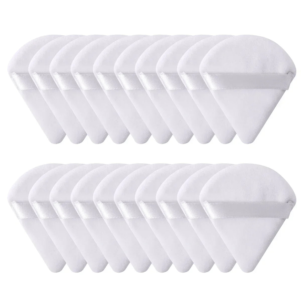 10/20PCS Triangle Velvet Powder Puffs – Mini Face Makeup Sponges, Washable & Lightweight Cosmetic Tools
