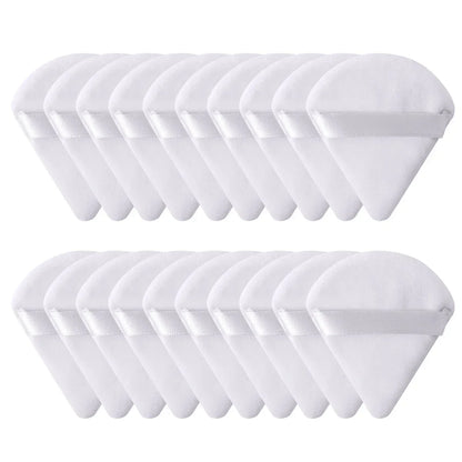 10/20PCS Triangle Velvet Powder Puffs – Mini Face Makeup Sponges, Washable & Lightweight Cosmetic Tools