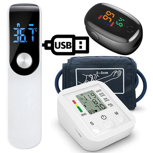 Automatic Tonometer Arm Blood Pressure Monitor – Digital BP Equipment with LED Display and Pressure Sensor Cuff