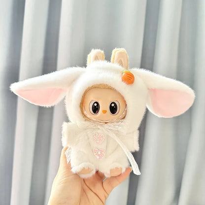 15cm/17cm LABUBU Doll Outfits – Sitting Party Plush Animal Sets for Generations 1-3, Cute Gifts for LABUBU Fans