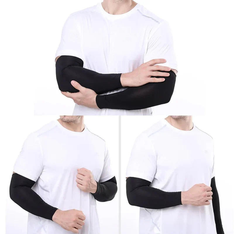1 Pair Arm Sleeves – Summer UV Protection, Ice Cool for Cycling, Running, Fishing, Climbing, Driving, Arm Warmers for Men & Women
